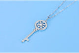 Austrian Shell Pendant Necklace Titanium Steel Crystals Clavicle Chain