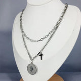 Vintage Head Coin Pendant Necklace for Women