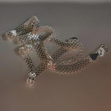 Delicate Silver Weave Necklace for Women 925 Jewelry Choker