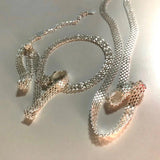 Delicate Silver Weave Necklace for Women 925 Jewelry Choker