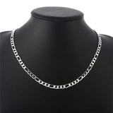 925 Silver 8mm Chain Sideways Necklace Statement Jewelry