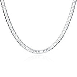 925 Silver 8mm Chain Sideways Necklace Statement Jewelry