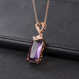 Amethyst Gemstone Pendant Necklace for Women
