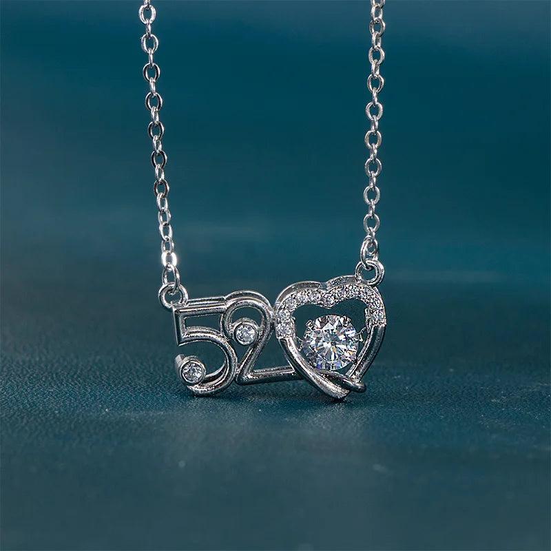Heart Pendant Women's Silver Necklace Micro Paved Zircon Wing Jewelry