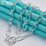 925 Sterling Silver OT Buckle Necklace 18 Inches Chain