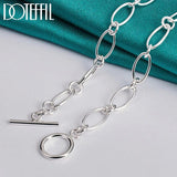 925 Sterling Silver OT Buckle Necklace 18 Inches Chain