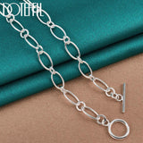 925 Sterling Silver OT Buckle Necklace 18 Inches Chain
