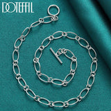 925 Sterling Silver OT Buckle Necklace 18 Inches Chain