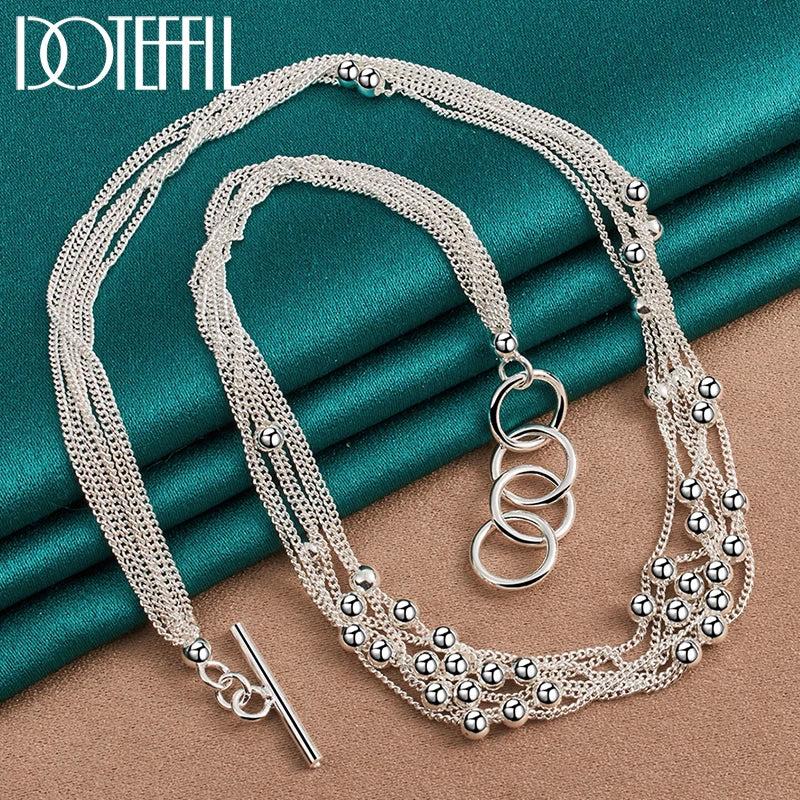 925 Silver Ball Grapes Necklace 18 Inches Chain Bridal Jewelry