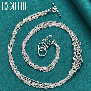 925 Silver Ball Grapes Necklace 18 Inches Chain Bridal Jewelry