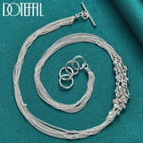 925 Silver Ball Grapes Necklace 18 Inches Chain Bridal Jewelry