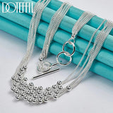 925 Silver Ball Grapes Necklace 18 Inches Chain Bridal Jewelry