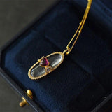 Romantic Heart-Shaped Chalcedony Pendant Necklace