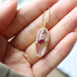 Romantic Heart-Shaped Chalcedony Pendant Necklace