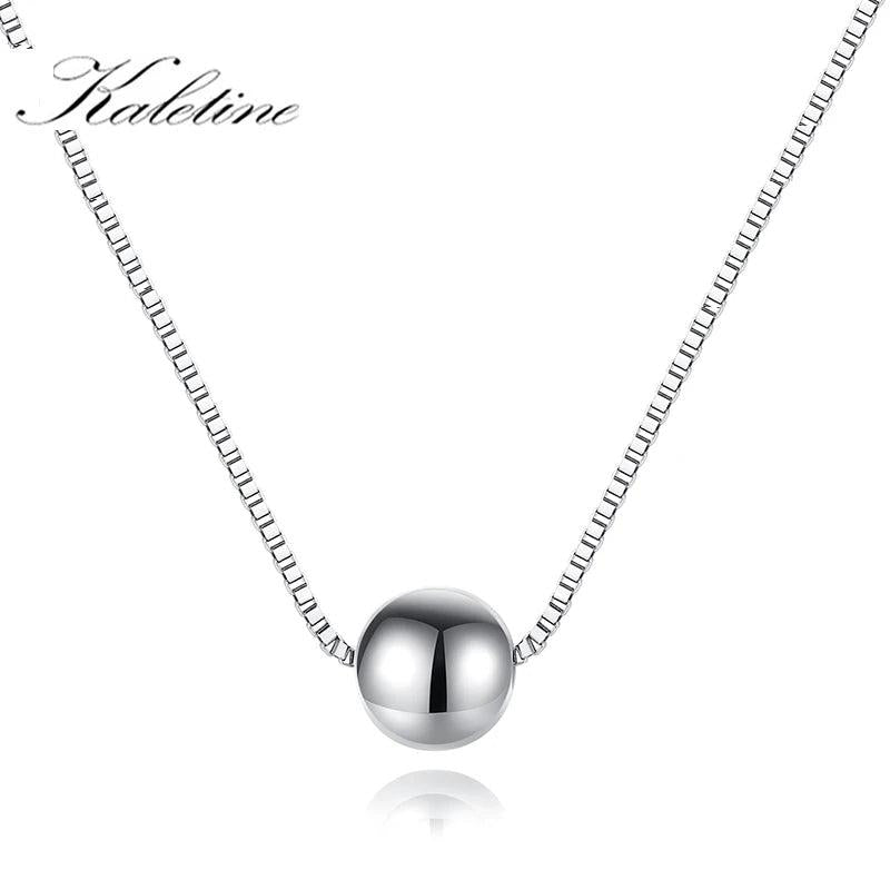 Kaletine Minimalist 925 Silver Clavicle Chain Necklace