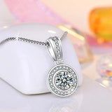 925 Silver Zircon Pendant Necklace Women Jewelry Gift