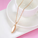 Glossy Pendant Multilayer 585 Rose Wedding Party Necklace Charm Jewelry