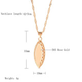 Glossy Pendant Multilayer 585 Rose Wedding Party Necklace Charm Jewelry