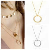 925 Silver Pendant Long Chain Zircon Necklace Minimalist Style Crystal
