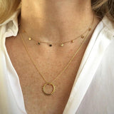 925 Silver Pendant Long Chain Zircon Necklace Minimalist Style Crystal