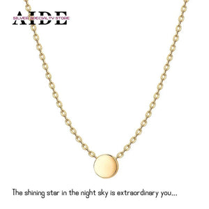 S925 Silver Round Disc Pendant Necklace for Women