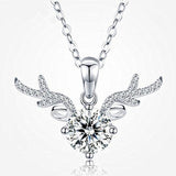 RoseGold Zircon Deer Pendant Necklace For Women