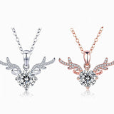 RoseGold Zircon Deer Pendant Necklace For Women