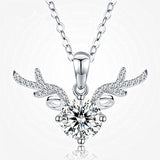 RoseGold Zircon Deer Pendant Necklace For Women