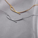 TrustDavis 925 Silver Geometric Line Necklace Women Lady Birthday Gift