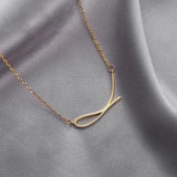 TrustDavis 925 Silver Geometric Line Necklace Women Lady Birthday Gift