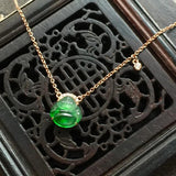 Silver Inlaid Hetian Jade Buddha Pendant Necklace Ancient Charm Jewelry