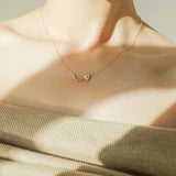 925 Silver Fish Zircon Pendant Necklace for Girl Lady