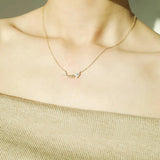925 Silver Fish Zircon Pendant Necklace for Girl Lady