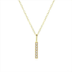 925 Silver Square Zircon Pendant Necklace Wedding Jewelry