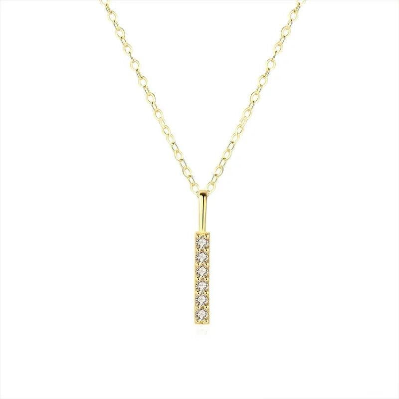 925 Silver Square Zircon Pendant Necklace Wedding Jewelry