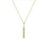 925 Silver Square Zircon Pendant Necklace Wedding Jewelry