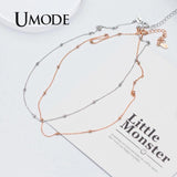 925 Sterling Silver Rose Beads Chocker Necklace for Women