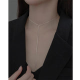 MLKENLY 925 Silver Necklace Y-shaped Chain Sexy Necklace Accessories