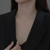 MLKENLY 925 Silver Necklace Y-shaped Chain Sexy Necklace Accessories