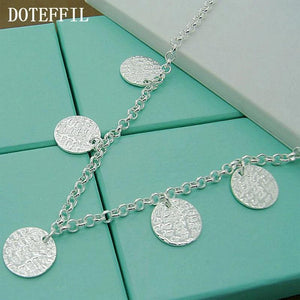 925 Silver Mageweave Round Tag Pendant Necklace for Woman