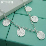 925 Silver Mageweave Round Tag Pendant Necklace for Woman