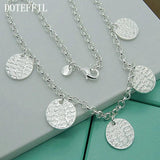925 Silver Mageweave Round Tag Pendant Necklace for Woman