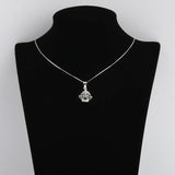 925 Silver CZ Flower Crown Necklace Women Pendants Silver Chain Collar
