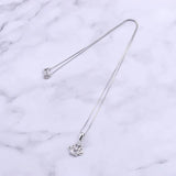 925 Silver CZ Flower Crown Necklace Women Pendants Silver Chain Collar