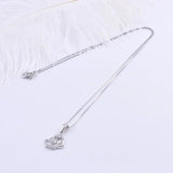 925 Silver CZ Flower Crown Necklace Women Pendants Silver Chain Collar