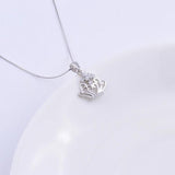 925 Silver CZ Flower Crown Necklace Women Pendants Silver Chain Collar