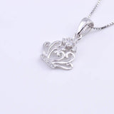 925 Silver CZ Flower Crown Necklace Women Pendants Silver Chain Collar