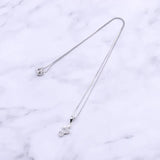925 Silver Butterfly Bowknot Necklaces Pair Zircon Pendants Mini Jewelry