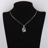 925 Silver Sparrow Fly Bird Necklace Zircon Hoop Pendants Jewelry