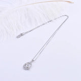 925 Silver Sparrow Fly Bird Necklace Zircon Hoop Pendants Jewelry
